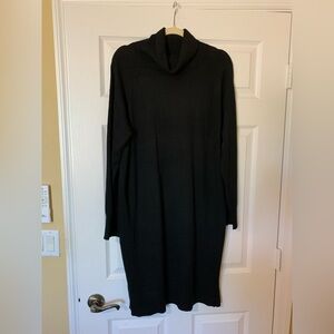NWT Alex Marie‎ Long Sleeve Turtleneck Black Knit Sweater Dress Large